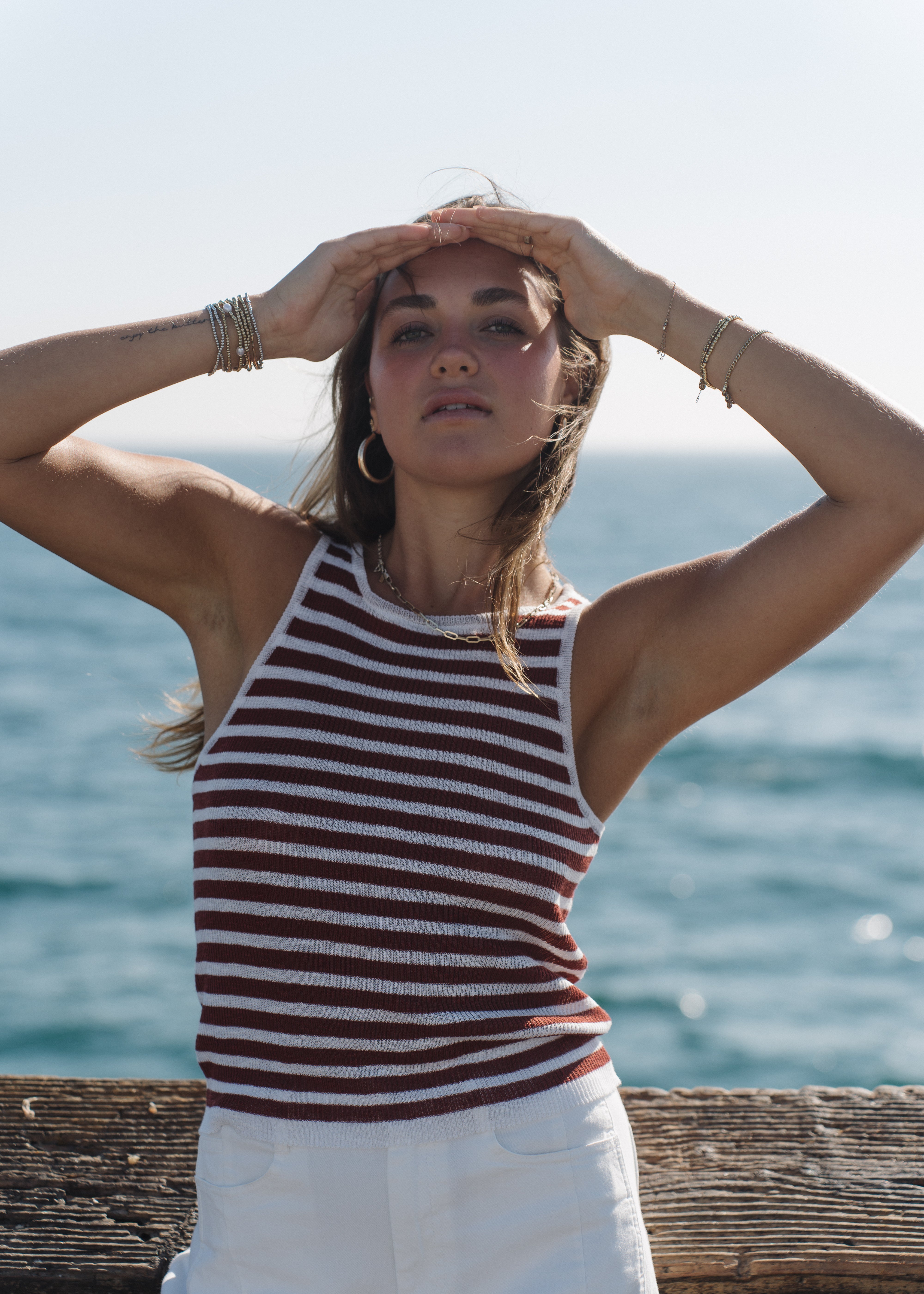 Anchor Drop Striped Tank